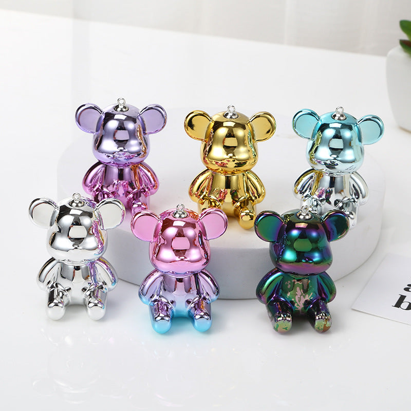 Acrylic double color sitting posture violence bear keychain DIY jewelry bag pendant rabbit keychain Pendant doll