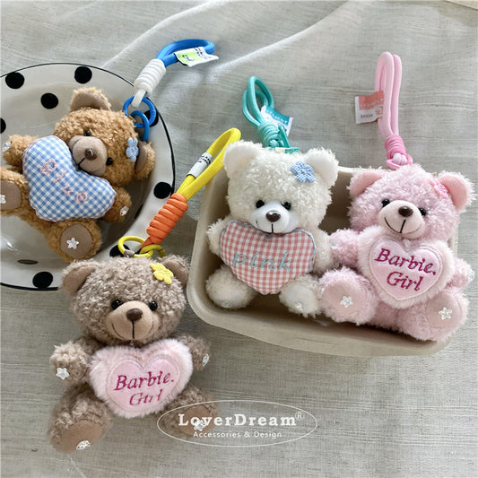 Motherly love heart cartoon bear bag pendant sweet and cute woven rope pendant female