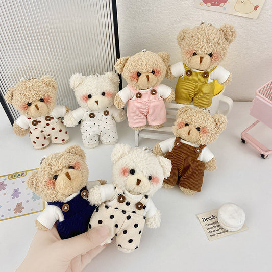 Cute and cute bear pendant cartoon cheese only bear keychain plush doll girl bag pendant