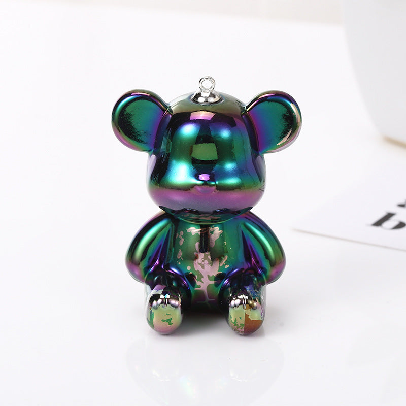 Acrylic double color sitting posture violence bear keychain DIY jewelry bag pendant rabbit keychain Pendant doll