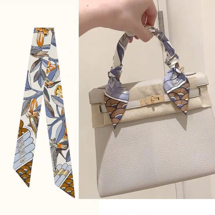 New 2024 Silk wrap Strap Bag handle Silk scarf tie strap Ribbon Decorative streamers headband