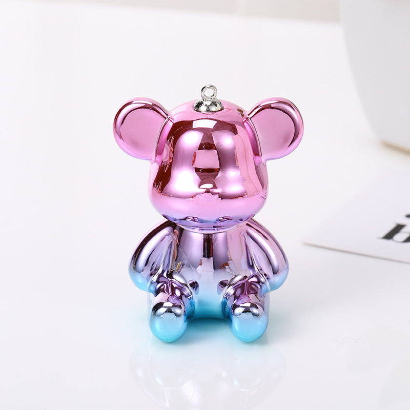 Acrylic double color sitting posture violence bear keychain DIY jewelry bag pendant rabbit keychain Pendant doll