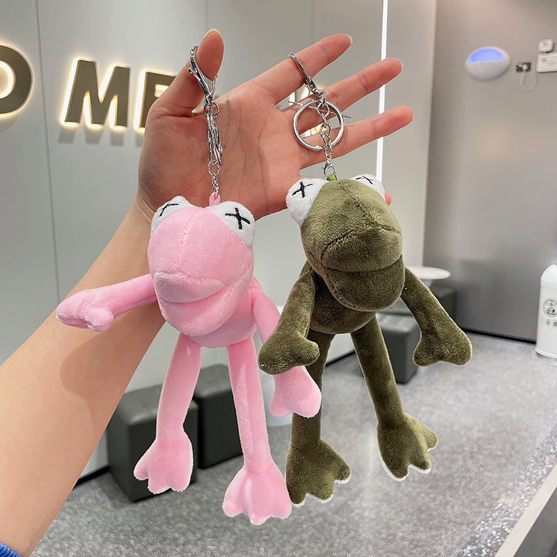 Cute frog plush doll pendant Doll bag keychain plush toy