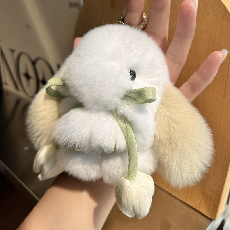 Big ears rabbit soft cute cute plush bag pendant bag hanging decoration key chain