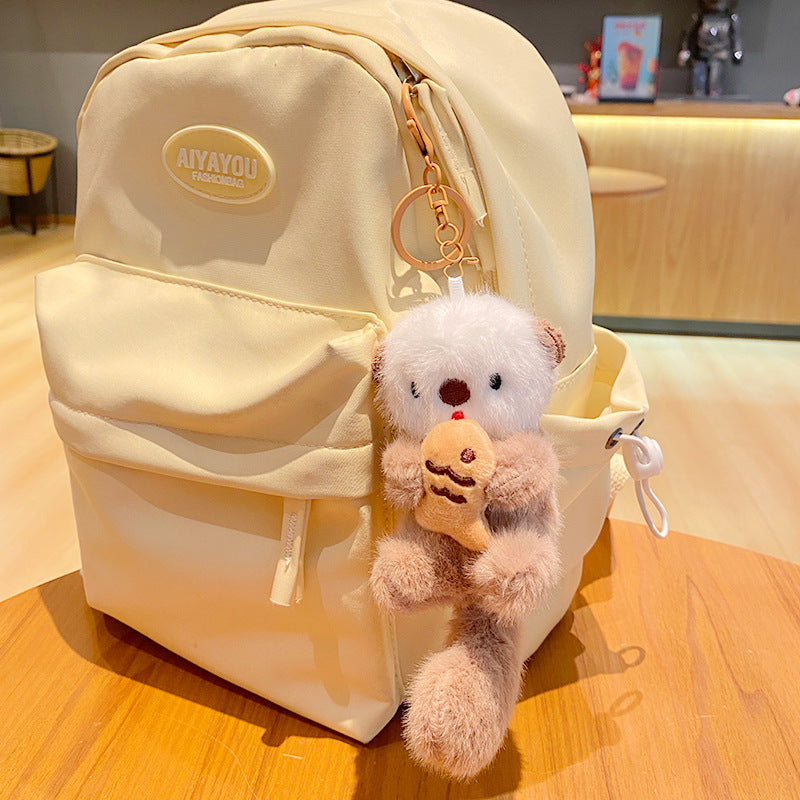 Cute cartoon plush sea otter key chain pendant creative doll doll bag hanging couple small gifts