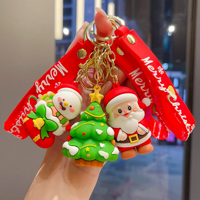 Santa keychain Christmas pendant Christmas tree reindeer doll bag key chain gift