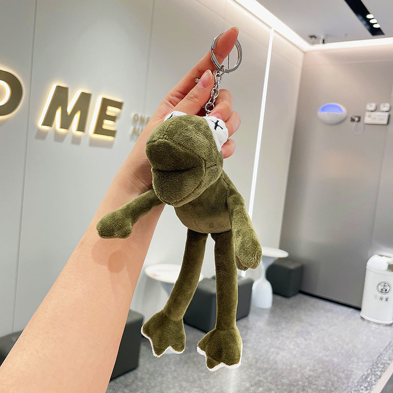 Cute frog plush doll pendant Doll bag keychain plush toy