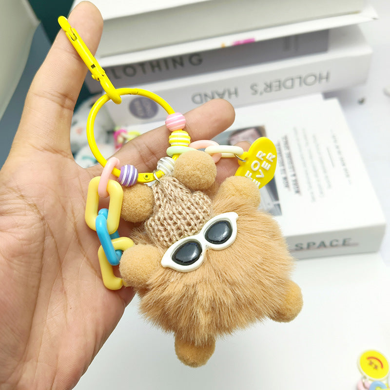 Color chain plush fairy pendant foreign trade hot cute gift doll mobile phone bag pendant key chain