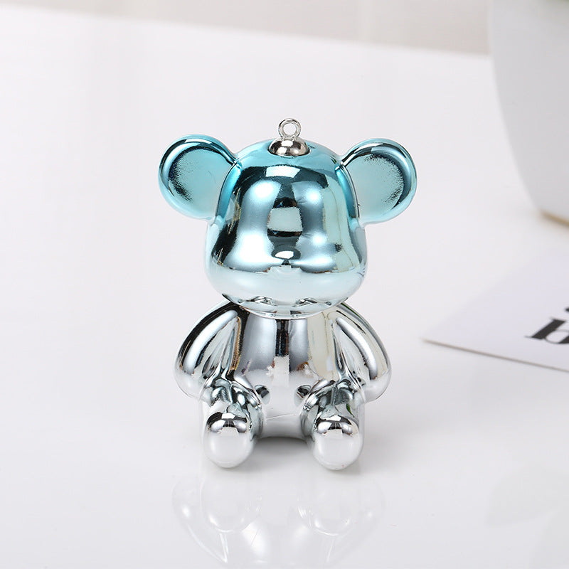 Acrylic double color sitting posture violence bear keychain DIY jewelry bag pendant rabbit keychain Pendant doll