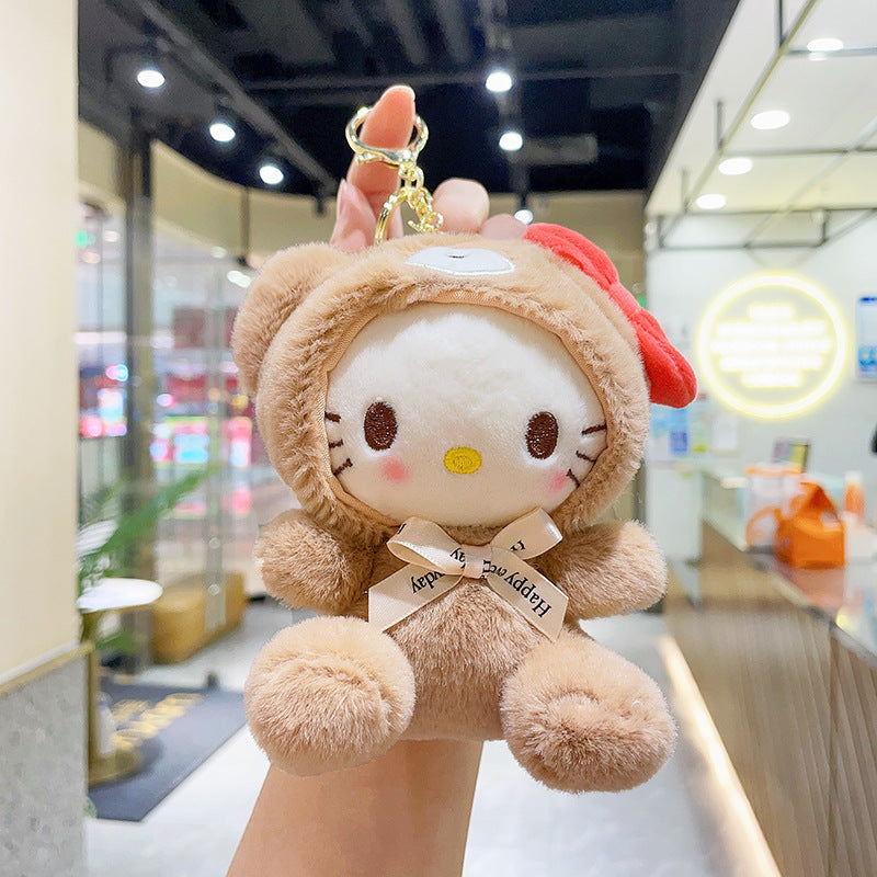 Cute costume bear plush pendant doll Melody doll cartoon keychain plush toy