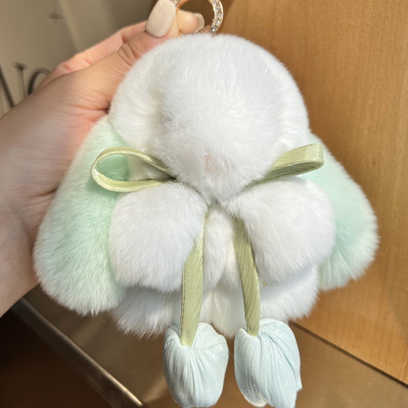 Big ears rabbit soft cute cute plush bag pendant bag hanging decoration key chain