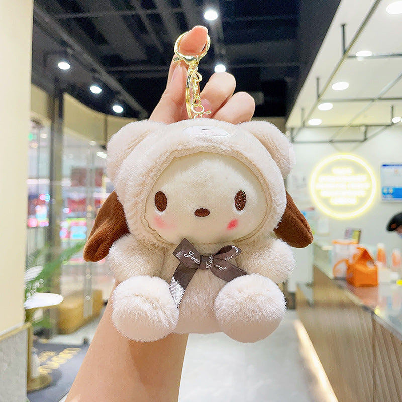 Cute costume bear plush pendant doll Melody doll cartoon keychain plush toy