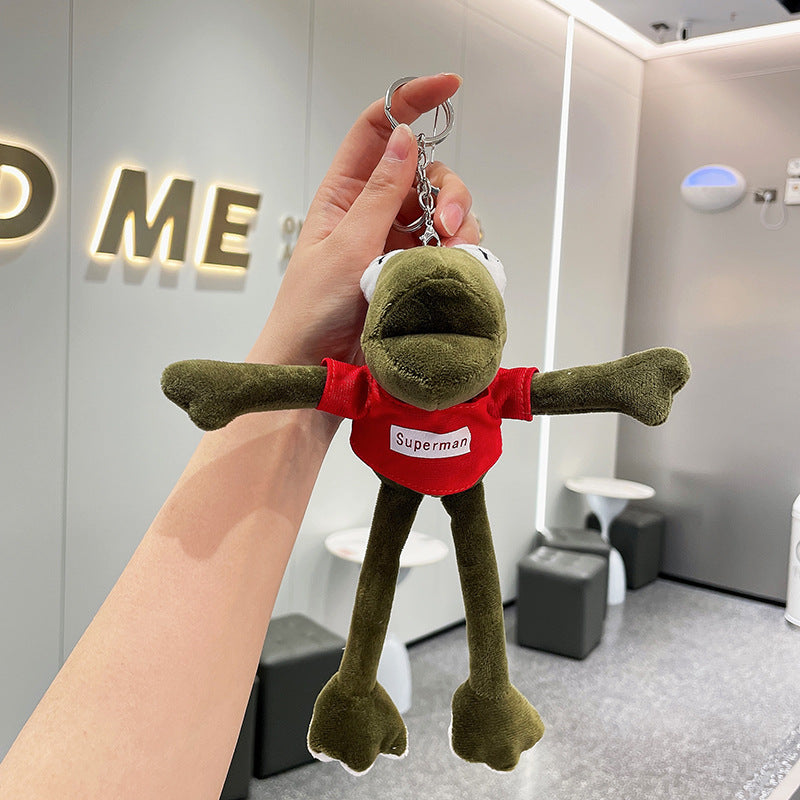 Cute frog plush doll pendant Doll bag keychain plush toy