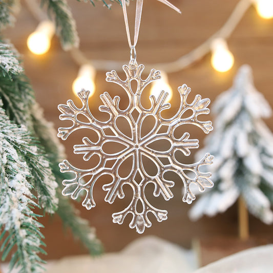 Christmas decorations Christmas tree pendant Transparent Snowflake Acrylic crystal Creative pendant Christmas snowflake