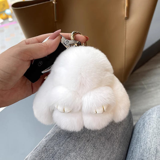 Rabbit hair doll rabbit car key chain pendant mini rabbit bag plush hanging drop