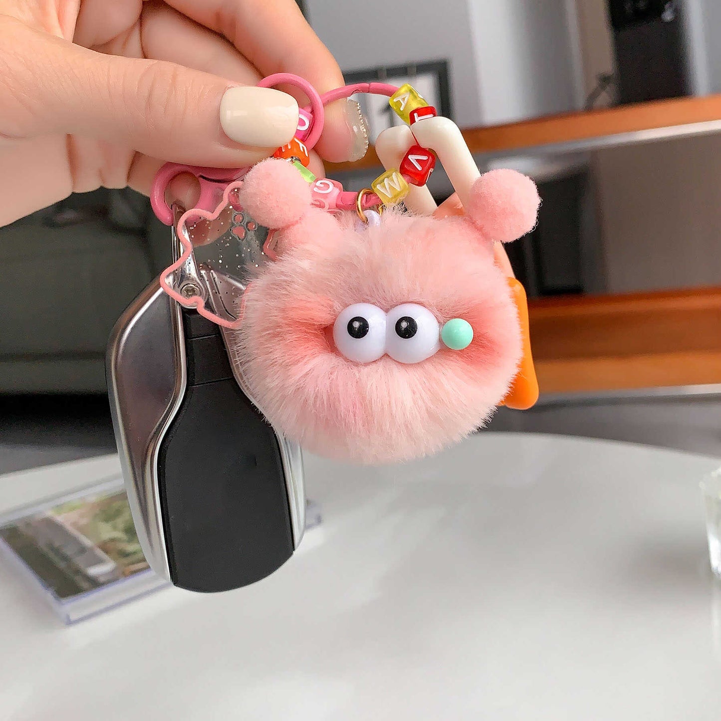 Small briquettes pendant Car keychain schoolbag pendant back doll ornaments Cute plush doll girl