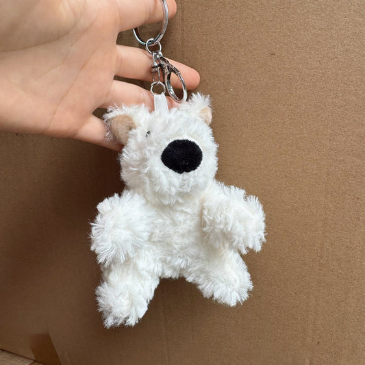 West Highland plush dog doll cartoon key chain pendant with car accessories backpack decoration creative gift