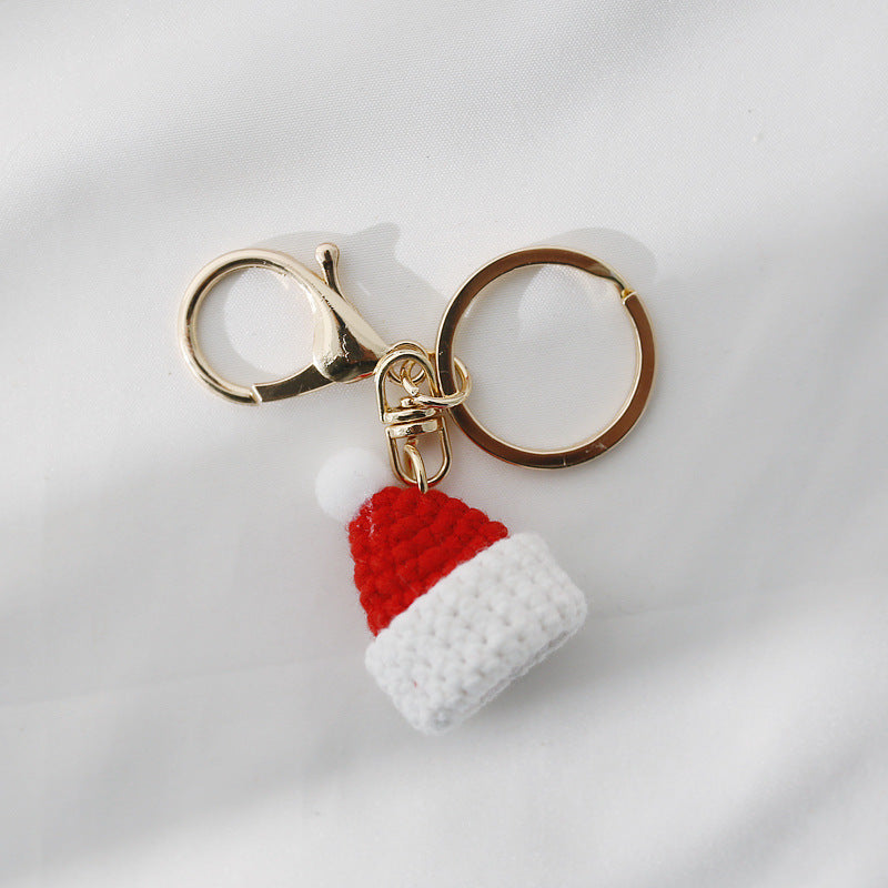 Christmas series hand-woven pendant wool crochet Christmas glove pendant sweet and cute key chain