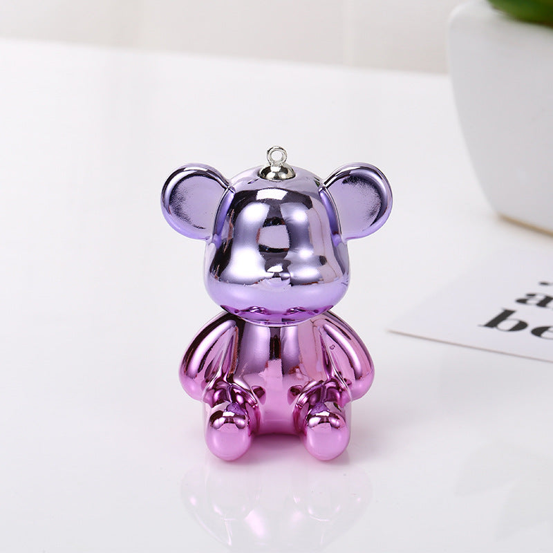 Acrylic double color sitting posture violence bear keychain DIY jewelry bag pendant rabbit keychain Pendant doll