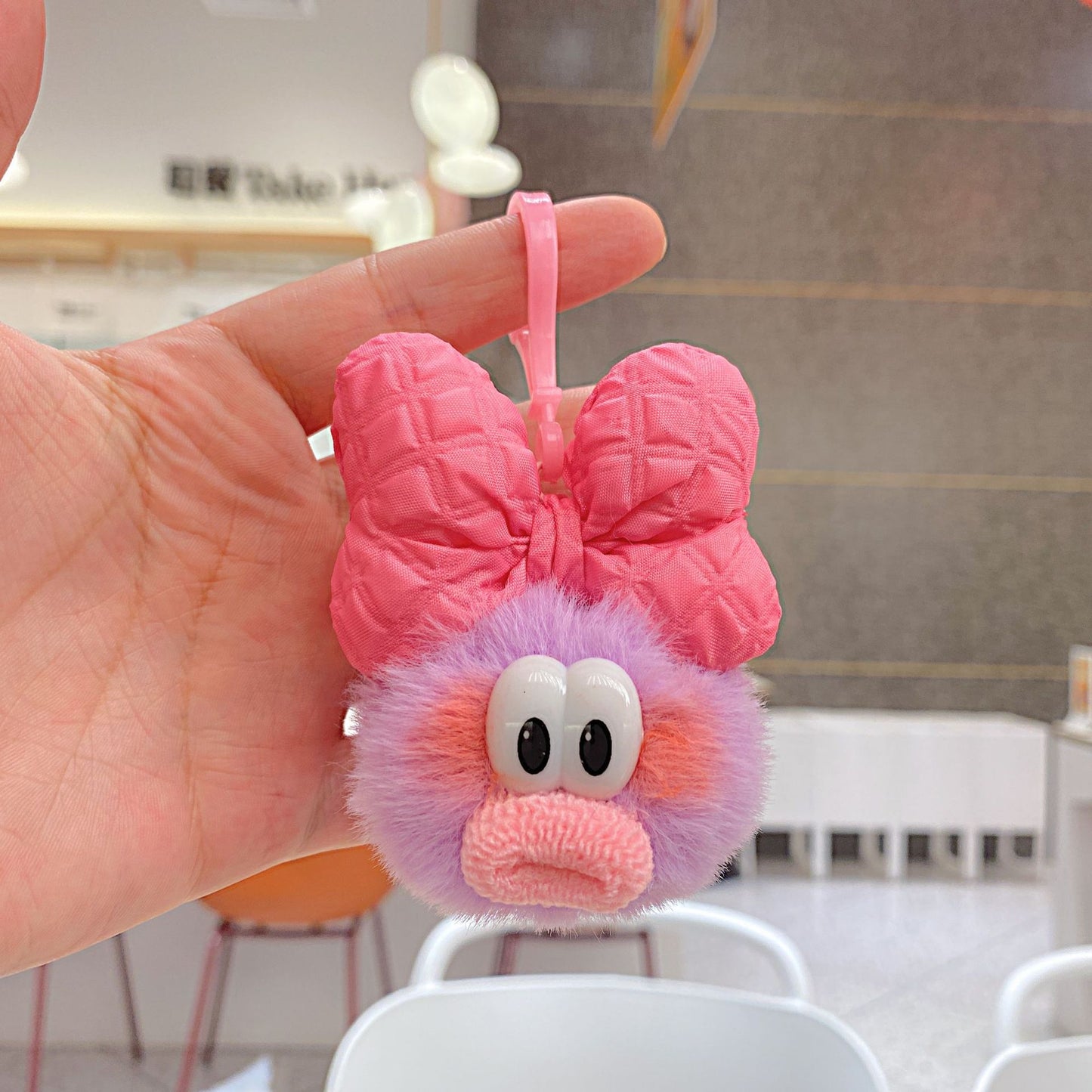 Blush small briquettes plush doll bag schoolbag pendant bow key chain female exquisite backpack pendant