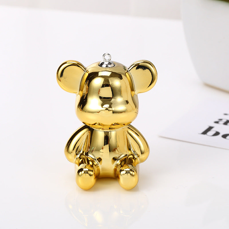 Acrylic double color sitting posture violence bear keychain DIY jewelry bag pendant rabbit keychain Pendant doll