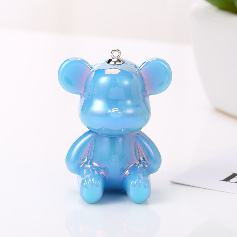 Acrylic double color sitting posture violence bear keychain DIY jewelry bag pendant rabbit keychain Pendant doll