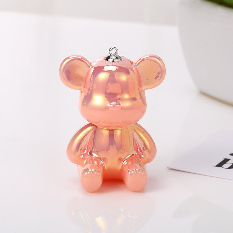 Acrylic double color sitting posture violence bear keychain DIY jewelry bag pendant rabbit keychain Pendant doll