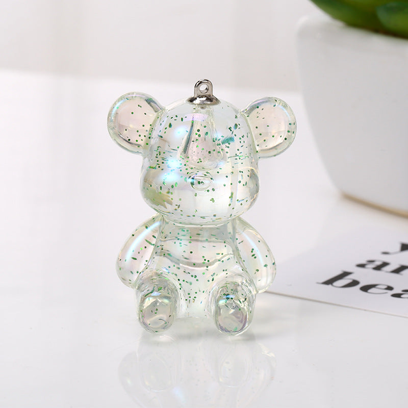 Acrylic double color sitting posture violence bear keychain DIY jewelry bag pendant rabbit keychain Pendant doll